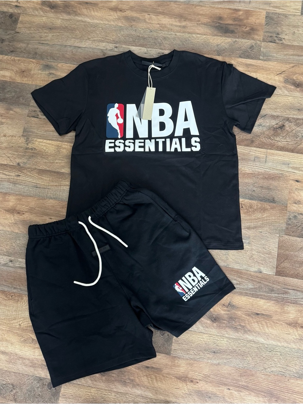 Fear of God NBA Essentials Black Tee & Shorts Set